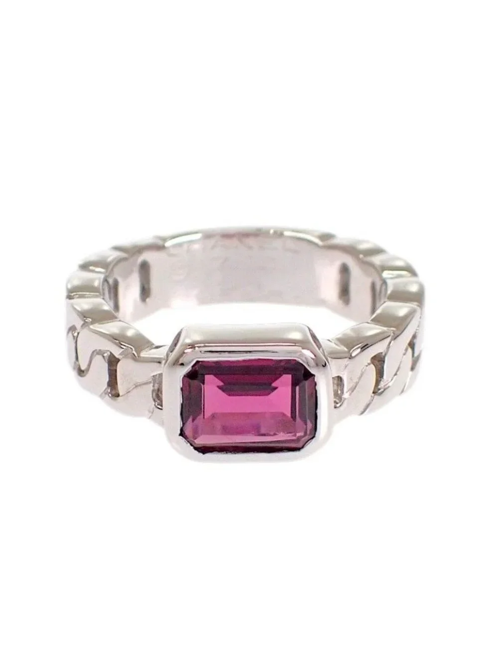 Chanel Premiere Ring 18k White Gold Pink Garnet